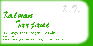 kalman tarjani business card